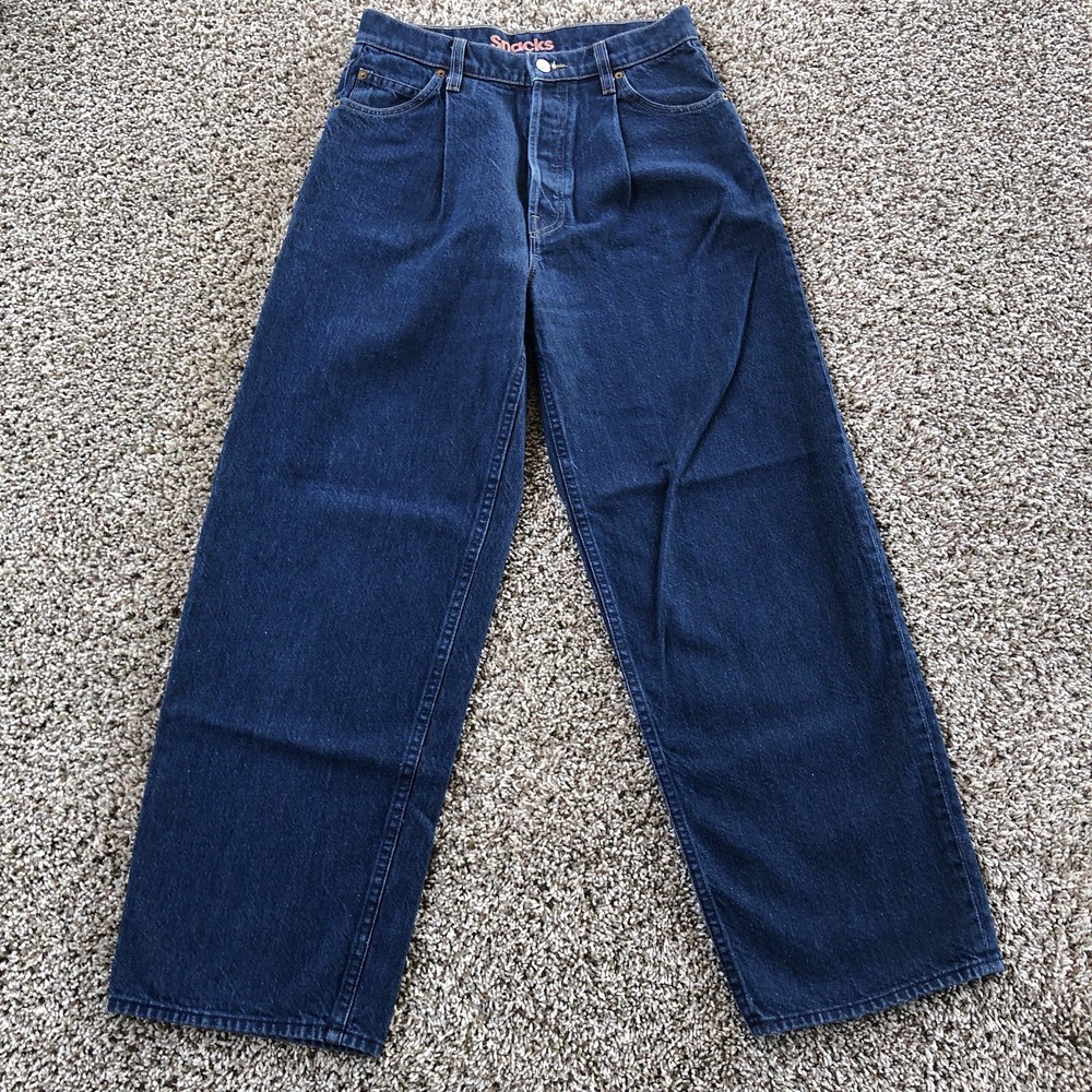 Snacks Mother Pleated Fun Dip Puddle Jeans Womens Size 26 (28x28) Cold Brew Wash